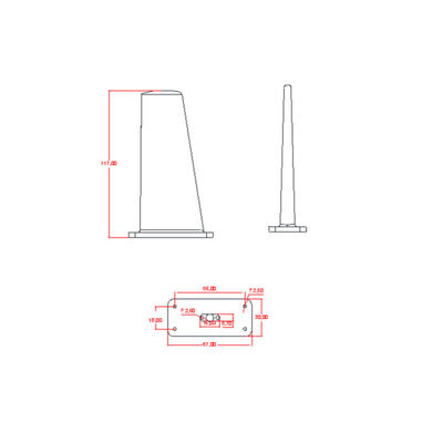 902-928MHz 3dBi SMAK πλαστική κελύφη κελύφους κεραία